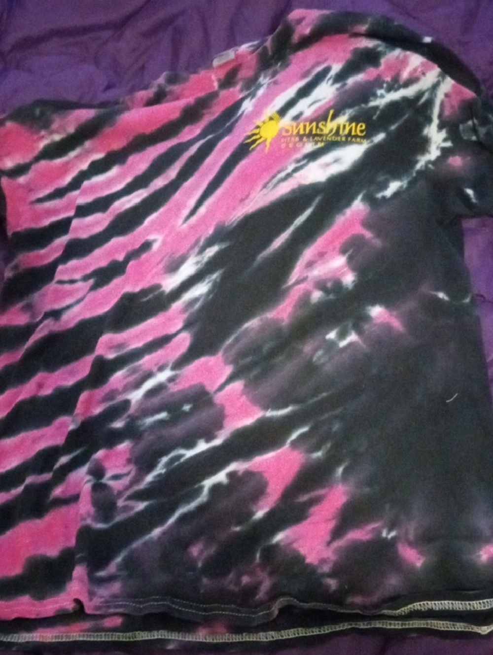 Sunshine Herb & Lavender Farm Tie-Dye Tee in Pink & Black